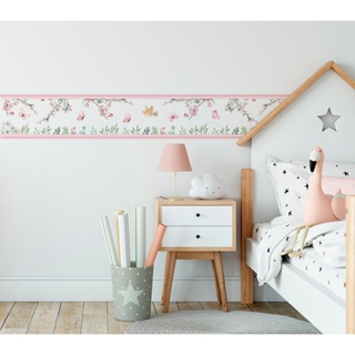 Faixa Decorativa Infantil Adesiva para Decoração Quarto Floral Delicado Menina FX482 em Oferta na Shopee