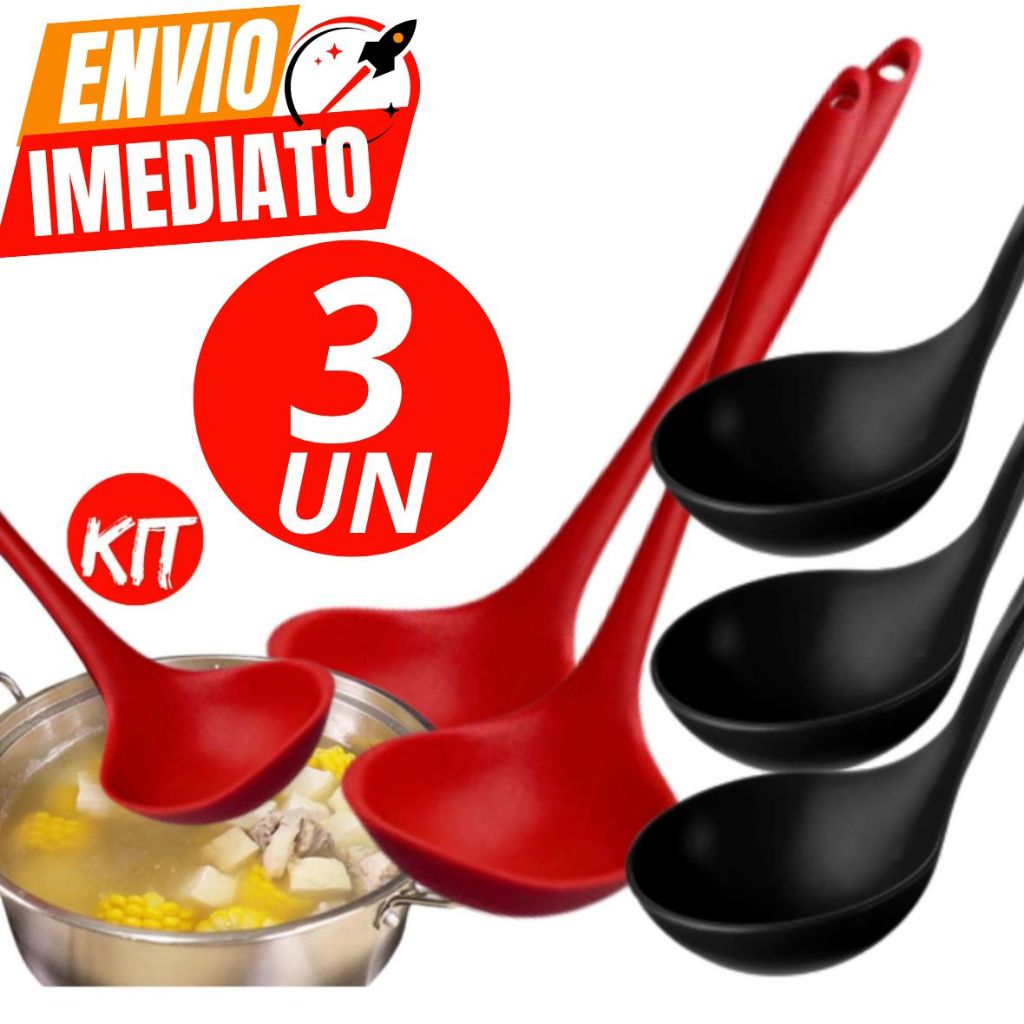 Kit Promocional 03 ou 02  Concha de Silicone Premium 29Cm Casa Cozinha Buffet Restaurante em Oferta na Shopee