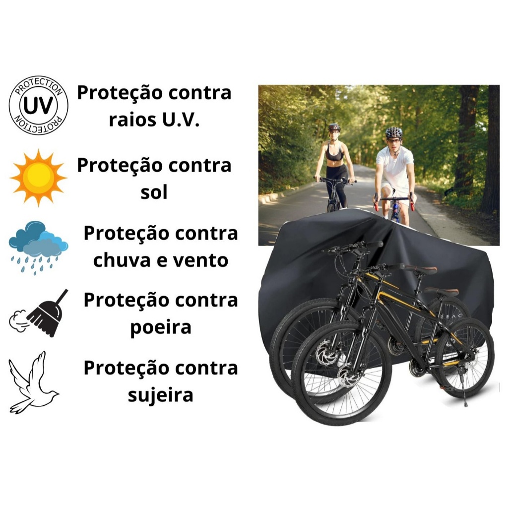 Capa de Proteção de Biclicleta Cobrir Bike 100% Impermeável Aro 20 até 29 Protege de Sol Chuva Poeira Sujeira em Oferta na Shopee