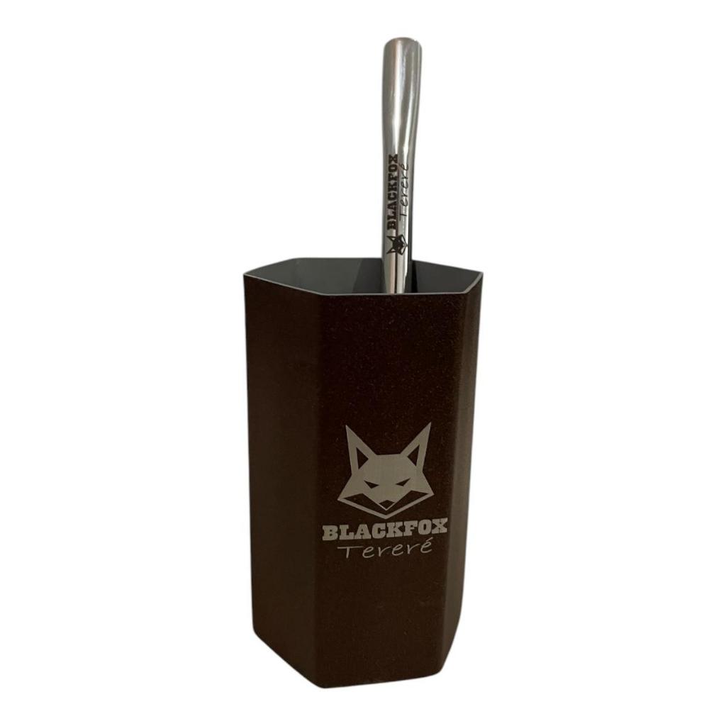 Kit 1 Cuia Copo Inox 300ml 1 Bomba de Tereré inox mola