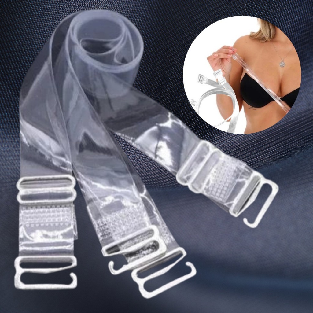 Alça de Silicone Removível Transparente para usar com Sutiã  Meia Taça Tomara que caia Reforçada