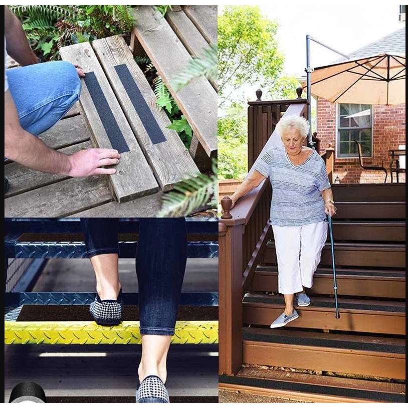 Fita Antiderrapante Adesiva 5  Metros Prevenção Contra Acidentes em Pisos Escorregadios