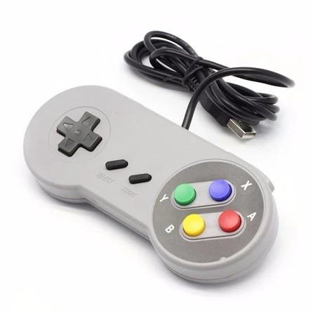 Controle Joystick Super Nintendo Cinza SNES USB PC Notebook resistente portátil