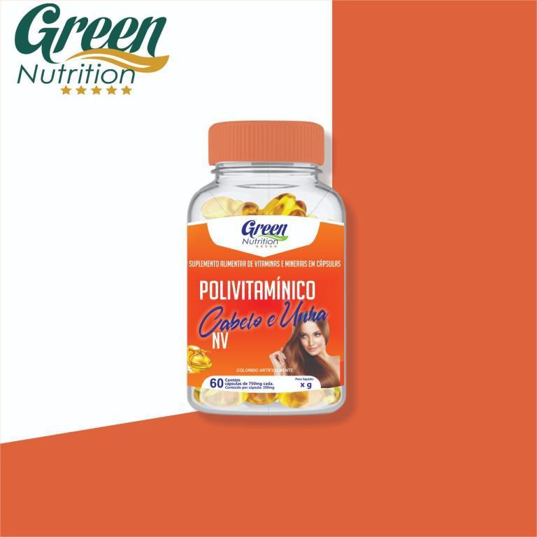 KIT COM 3 UN POLIVITAMINICO CABELOS & UNHAS NV 500MG 60CAPS GREEN NUTRITION