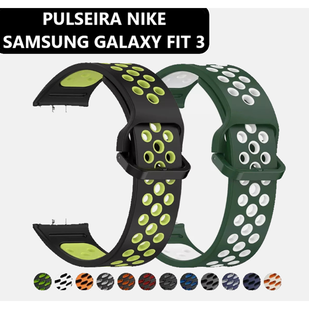 Pulseira de Silicone Esportiva Furadinha para smartwatch Galaxy Fit 3