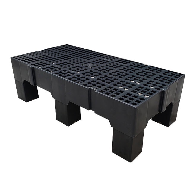 Kit 2 Estrado Plástico com 06 Prol. 41x82cm - 25cm Alt. - Preto