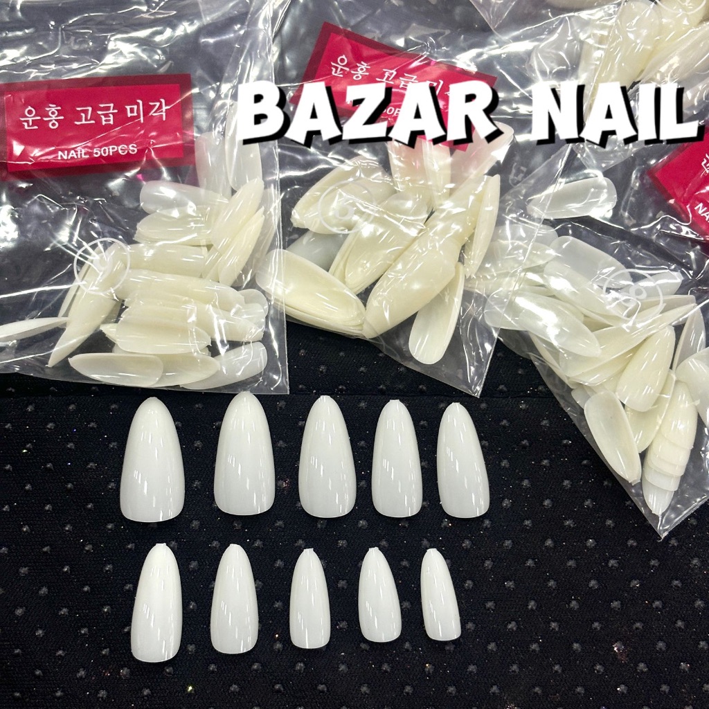 Pacote c/ 500 Postiça Unhas Gota d´água Alongamento ZEM Manicure Postiças Tips Refil