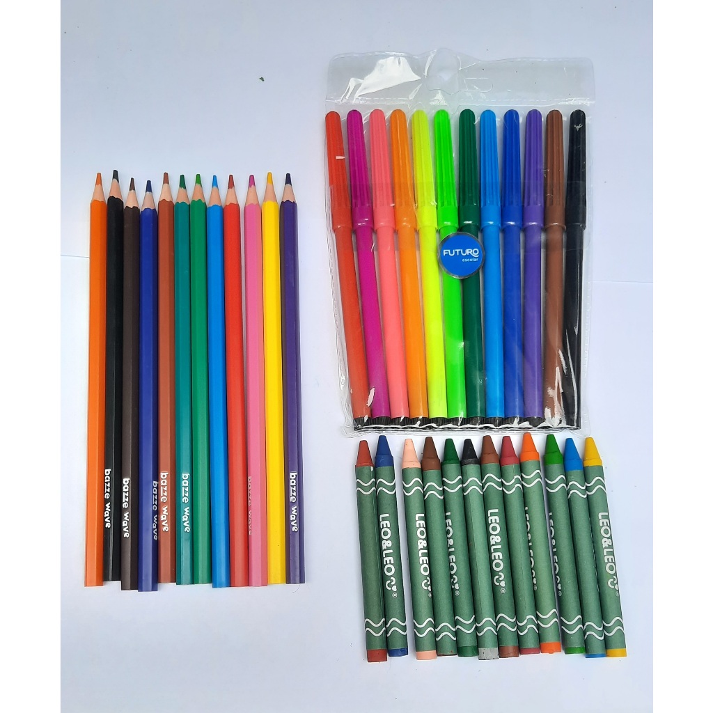 Kit de Pintura Escolar 36 peças - Mais imaginação ( Lápis de Cor, Giz de Cera Mais...)