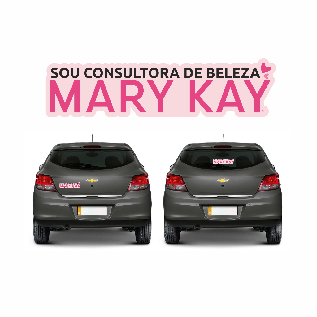 Kit 2 Adesivos Vinil escrito "Sou Consultora de Beleza Mary Kay" em Oferta na Shopee