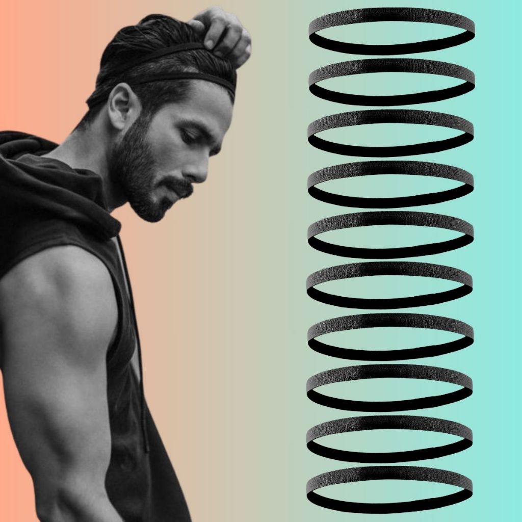 Kit 10 Faixa Esportiva Elástica Prendedor de Cabelo Academia Yoga crosfit