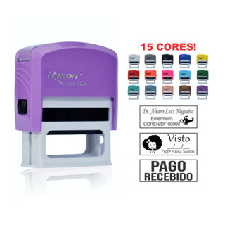 Carimbo Automático Personalizado - Modelo Nykon 302 - 14x38mm em Oferta na Shopee