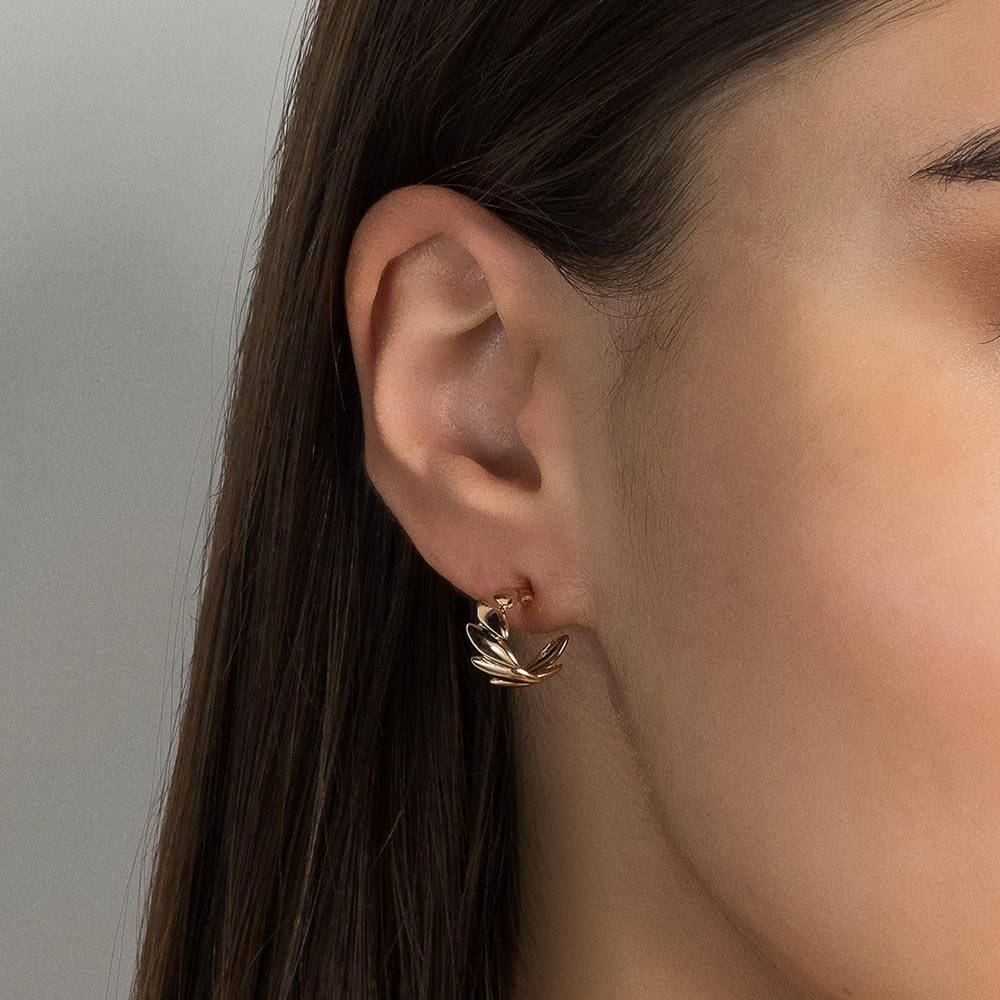 ✨ Brinco Argola Rommanel Navetes Banhado a Ouro 18K – Brilho e Elegância ! ✨