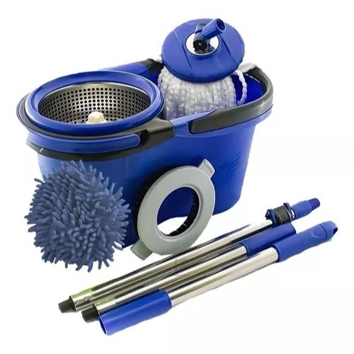 Balde Perfect Mop Pro 360 Inox 16L C/3 Refis Azul
