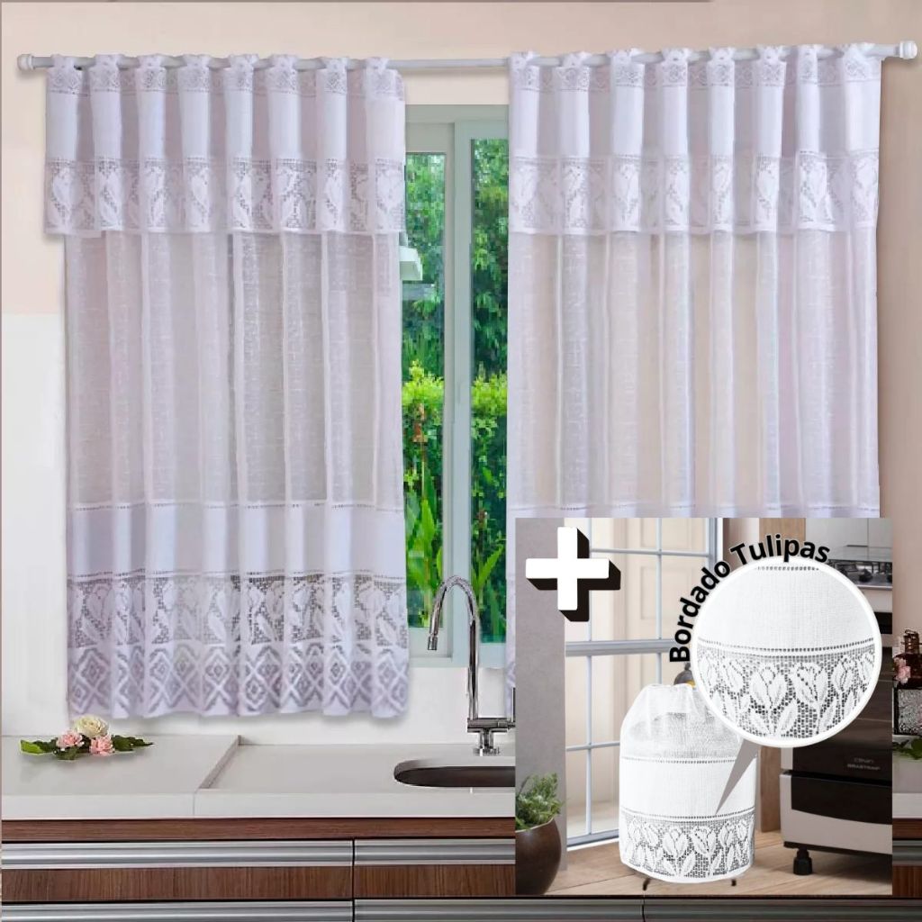 Cortina Cozinha com Bando - Comprar com Melhor Preço em Decoração