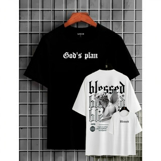 Kit 2  Camiseta Masculina em Algodão 30.1 Camisa Masculina Básica Plus Size