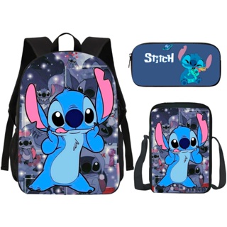 Kit Mochila Escolar Com Estojo e Lancheira Infantil Lilo Stitch Alien Azul Volta as Aulas em Oferta na Shopee