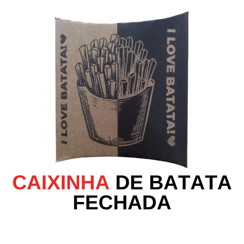 Embalagem Para Batata Frita Delivery FECHADA KRAFT 100 Un - Caixinha de Batata Frita