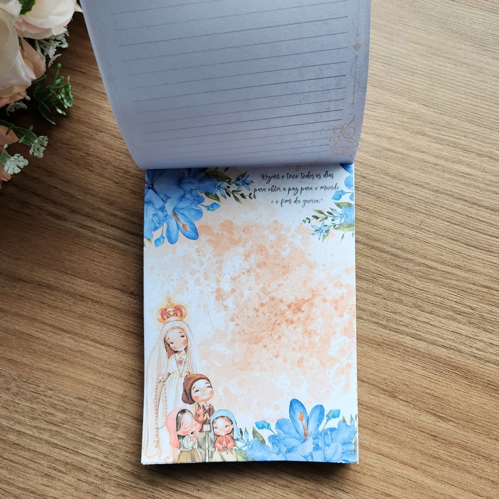 Bloquinho Personalizado - Católico - Santinhos e Nossa Senhora - 100 Folhas em Oferta na Shopee
