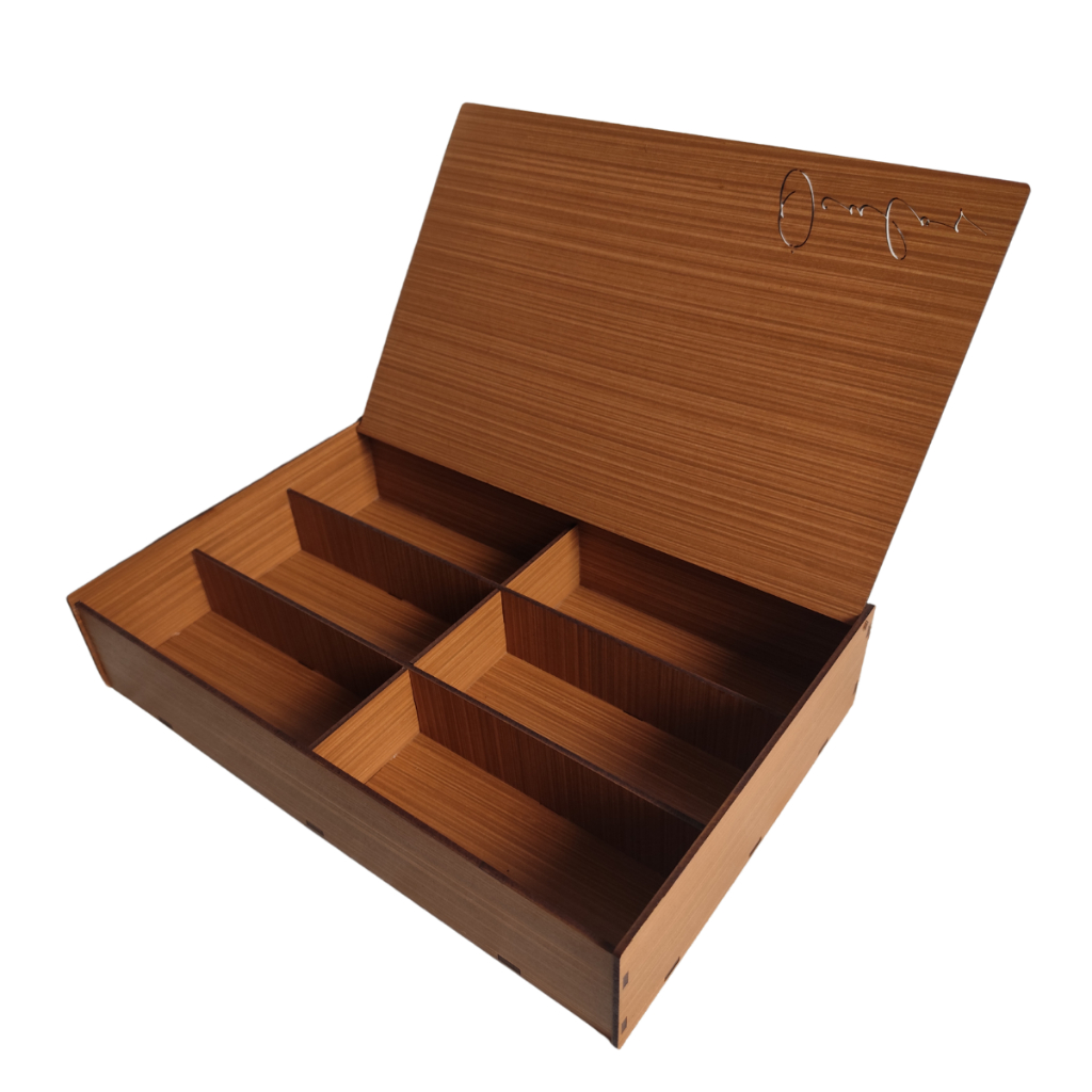 Porta Oculos Caixa Bandeja Tampa Mdf 6 Lugares Madeira Case