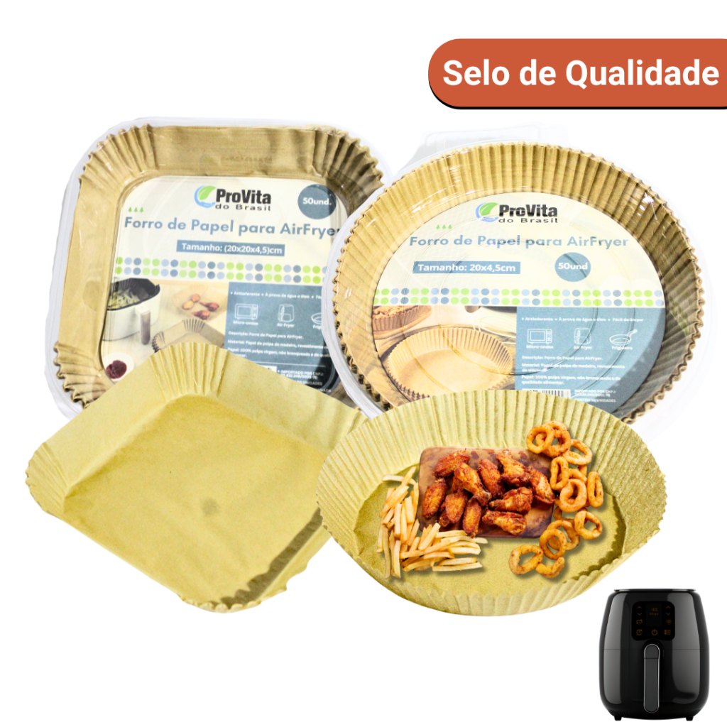 50 Forma Descartável para Fritadeira Airfryer Redondo e Quadrado Antiaderente Provita em Oferta na Shopee