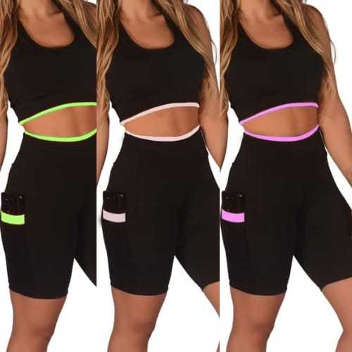 Kit 3 Short Academia Fitness com Bolso  de Tela