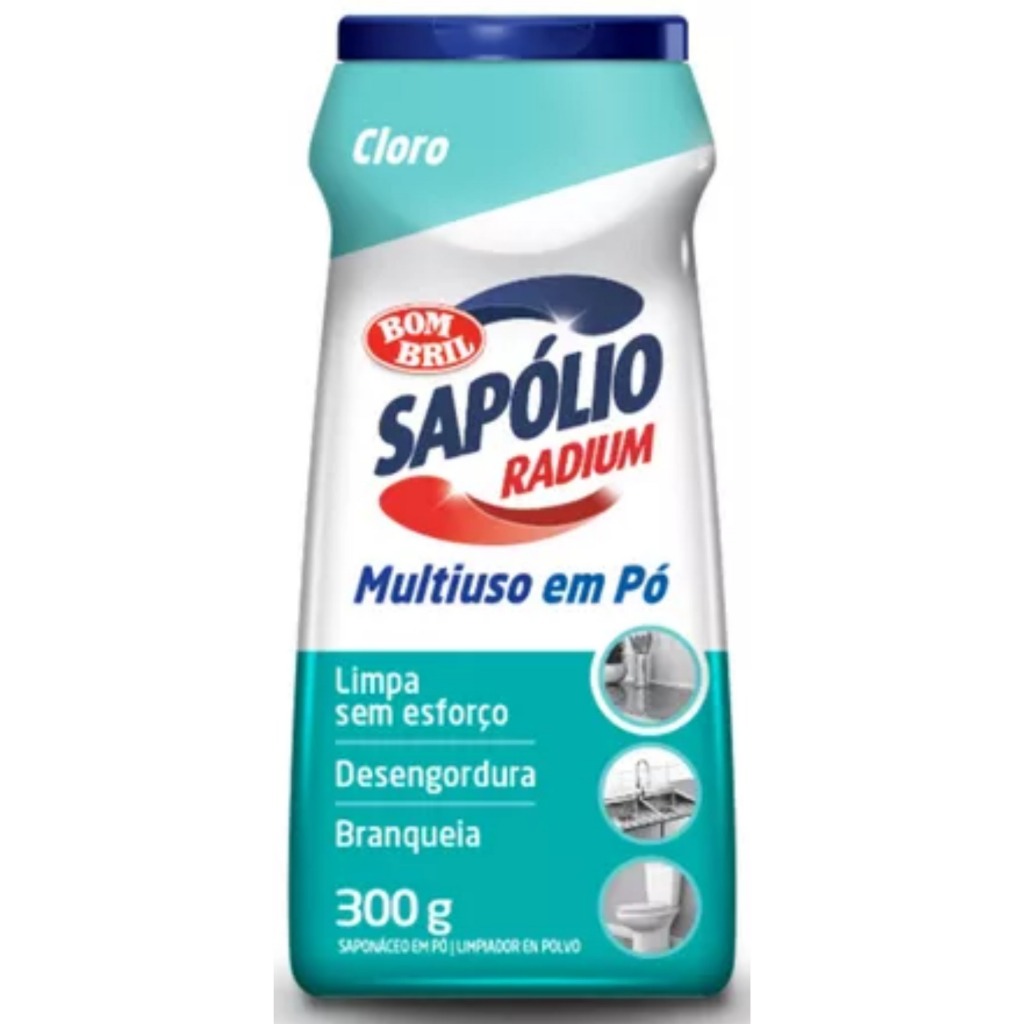 Limpador Sapólio Radium Cloro Multiuso em pó Desengordurante Saponáceo BomBril 300grs Cozinha em Oferta na Shopee