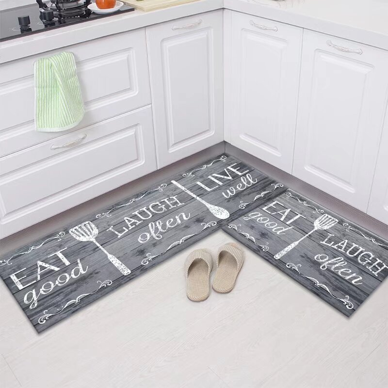 Tapete Antiderrapante e Antimanchas para Cozinha - Conjunto de 2 Peças, Fácil de Limpar, I...