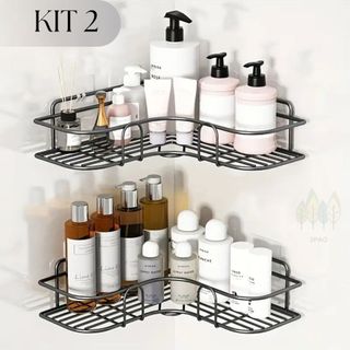 Kit 2 Prateleira organizadora para banheiro porta shampoo Canto Para Banheiro Cozinha Com…