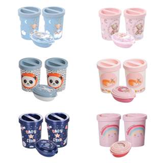 Kit Higiene Saboneteira, Porta Cotonetes e Porta Algodão Infantil Baby Plasútil em Oferta na Shopee