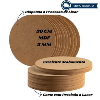 Kit 36 Sousplat Suplat 30x30 Circulo Base MDF 3mm Cru Para Mesas em Oferta na Shopee
