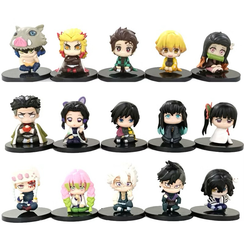 Demon Slayer Kimetsu no Yaiba Action Figure Personagens Tanjirou Nezuko Zenitsu Inosuke Tomioka Miniaturas Colecionáveis em Oferta na Shopee