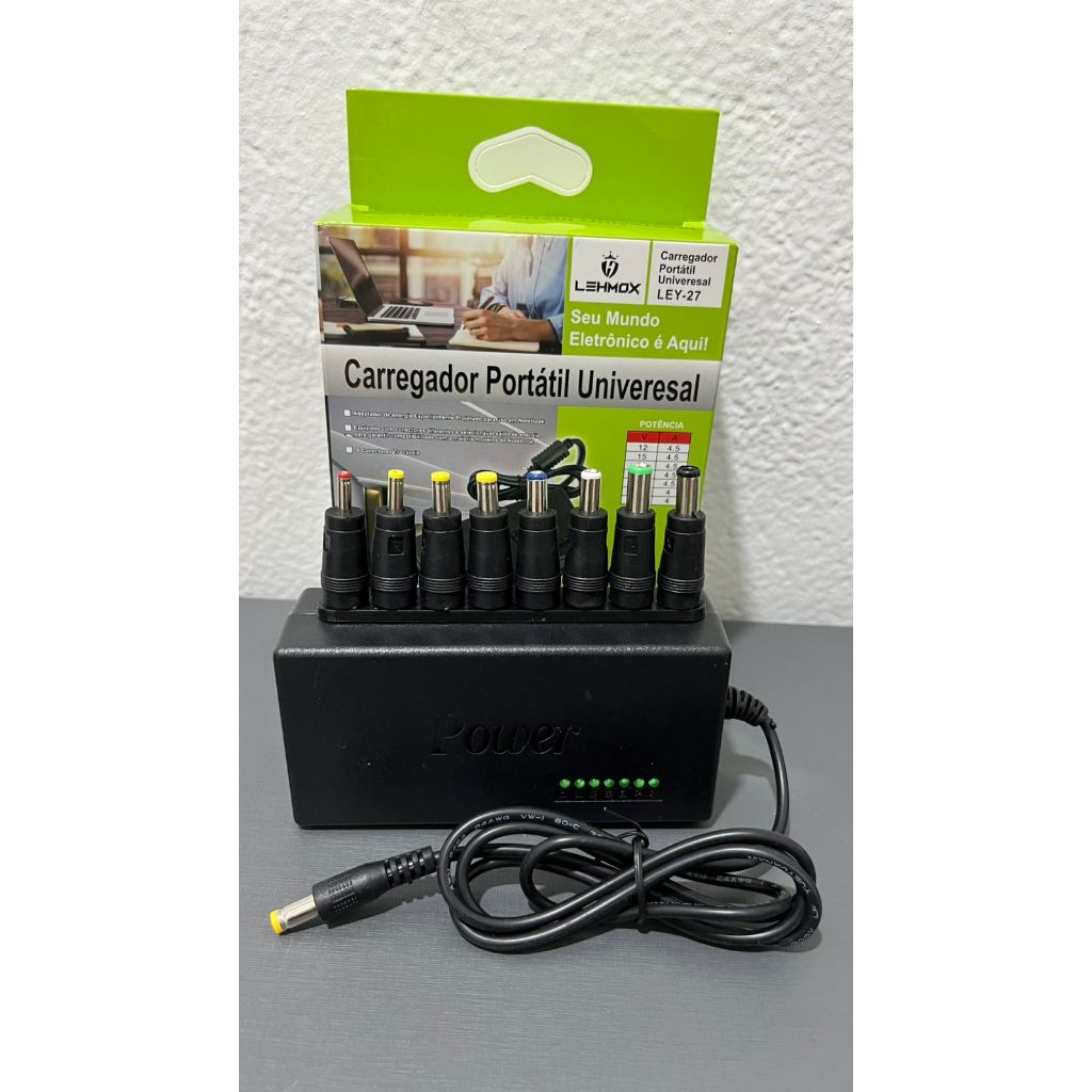 Fonte Carregador Universal Notebook Computador 8 Pinos Voltagem De Entrada 110,220