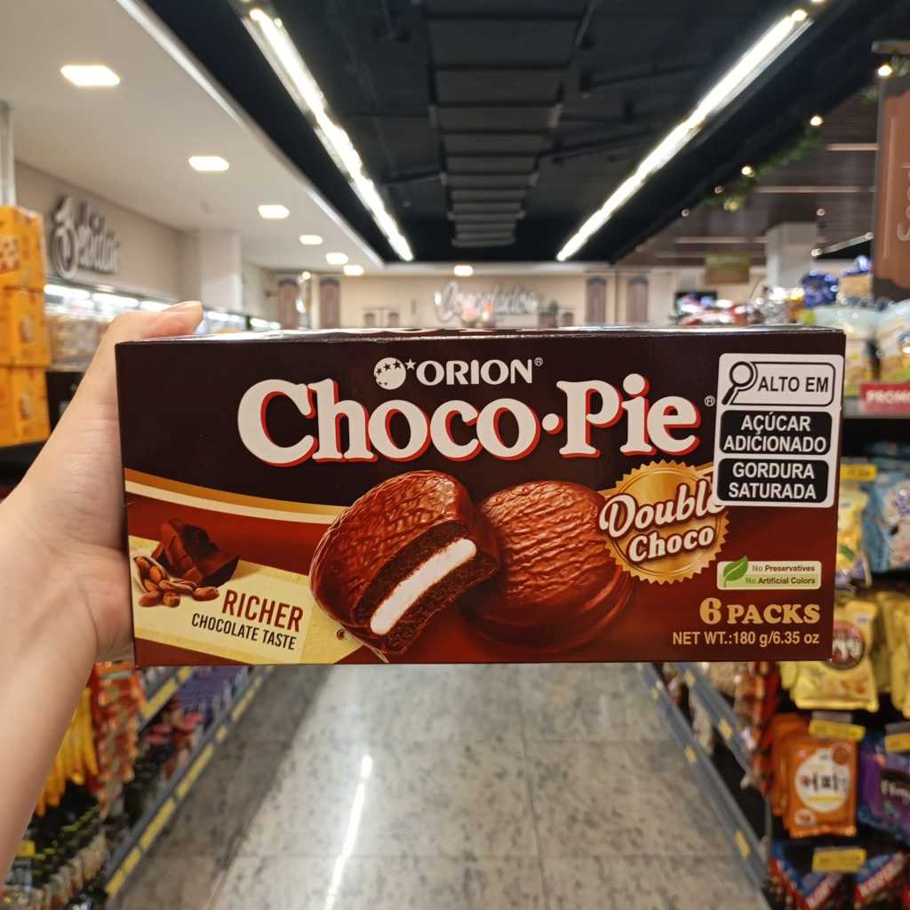 Bolinho Alfajor Choco Pie Double Choco 180g em Oferta na Shopee