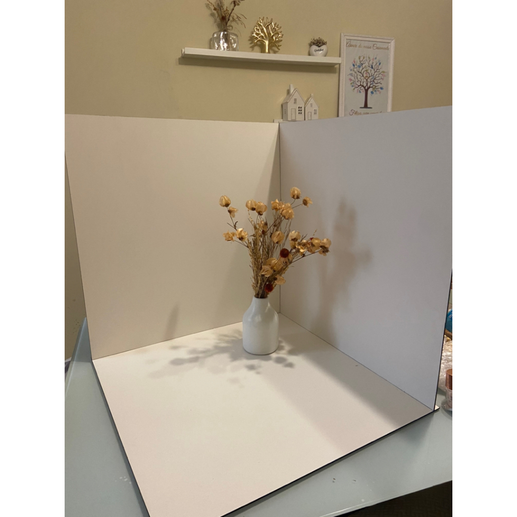 OFERTA RELÂMPAGO - ESTÚDIO FOTOGRÁFICO / CENÁRIO FOTOGRÁFICO 3 peças - Branco e Personalizado com sua logo