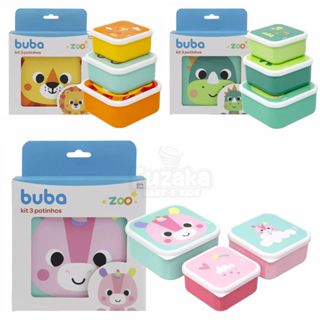 Kit 3 Potinhos Alimentação Buba Zoo Dino Leao Unicornio Bebê Infantil Pote Introdução Alimentar em Oferta na Shopee