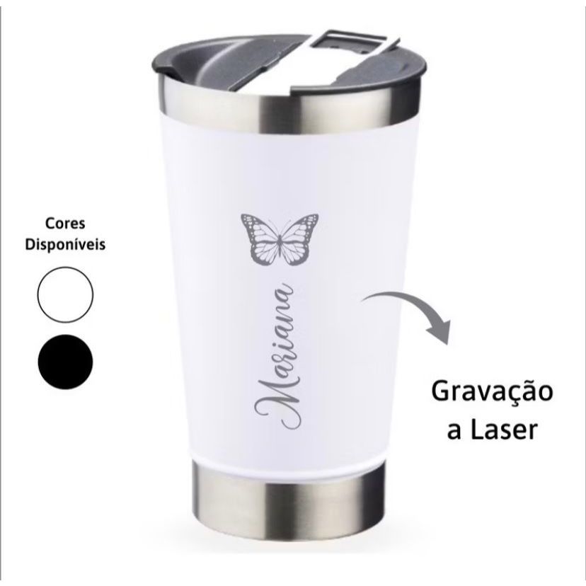 Copo Térmico E Abridor Personalizado C/ Nome Logo C/ Tampa em Oferta na Shopee