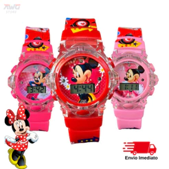 Relógio Musical Infantil Minnie Disney Menina Cor Rosa