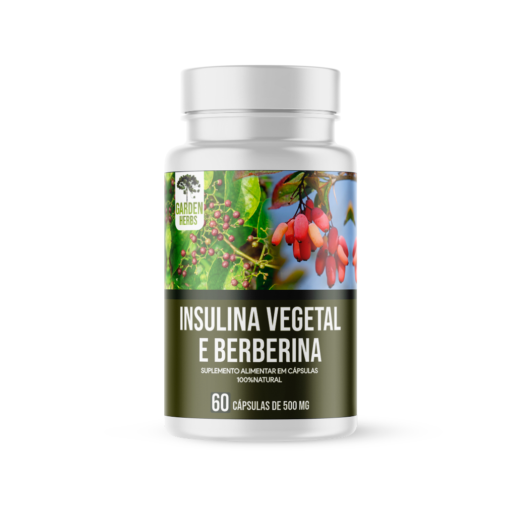 Berberina e Insulina Vegetal ( Extrato 100%Natural ) 500 Mg - 60 cápsulas