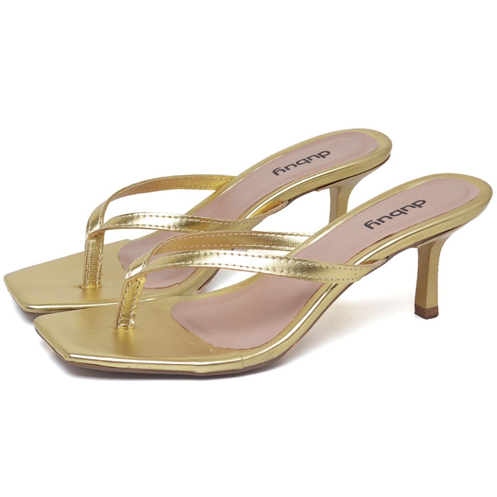 Tamanco Salto Kitten Heels Dourado Original Dubuy 304DB em Oferta na Shopee