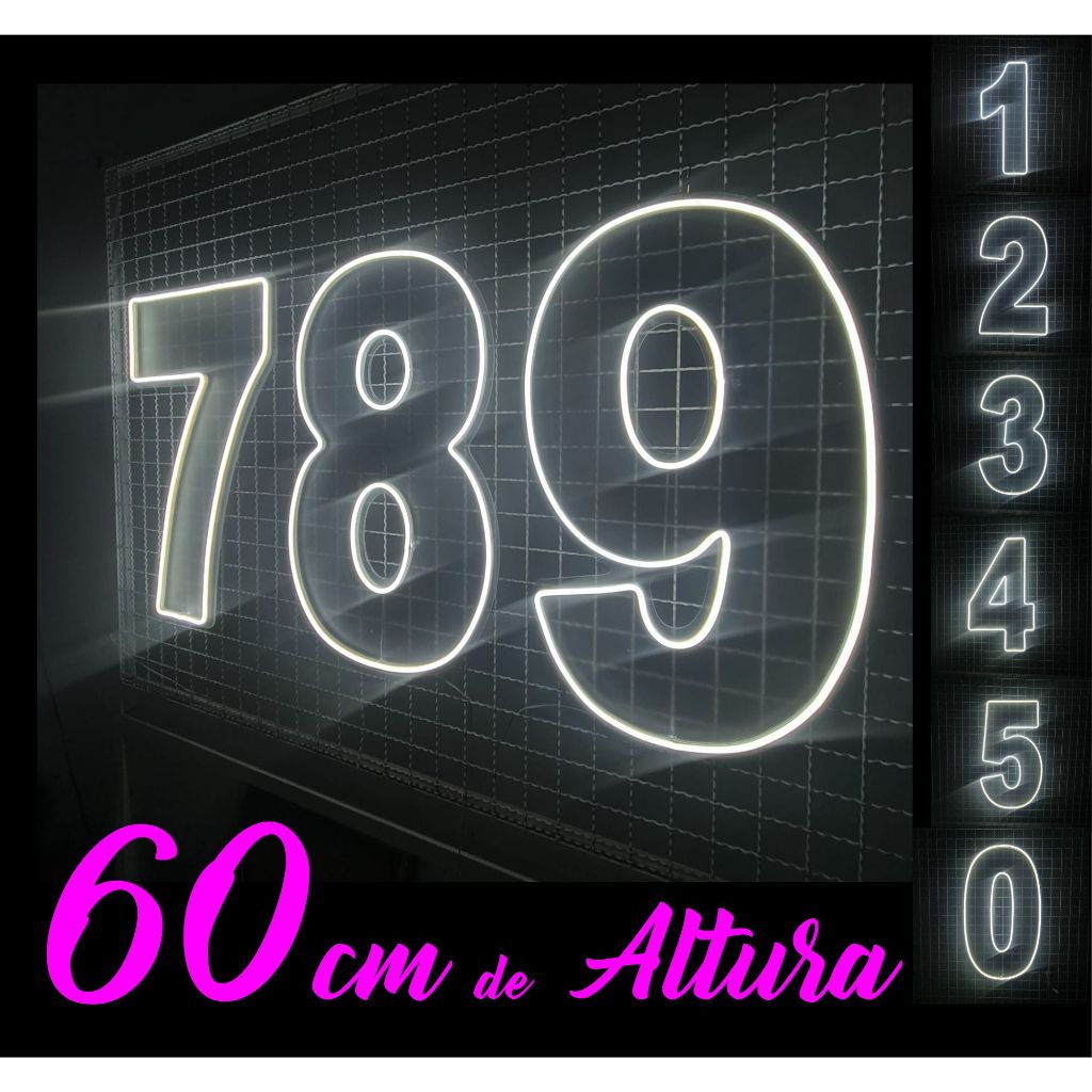 Números led neon 60 cm Altura painel luminoso decoração de festa aniversário valor unitario