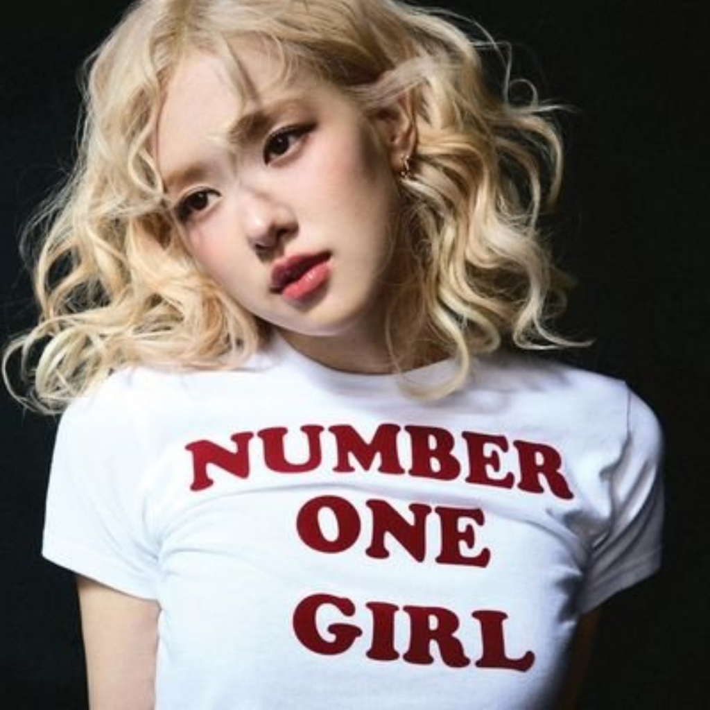 Camiseta 100% Algodão ROSÉ Number One Girl KPOP Blusa Blackpink