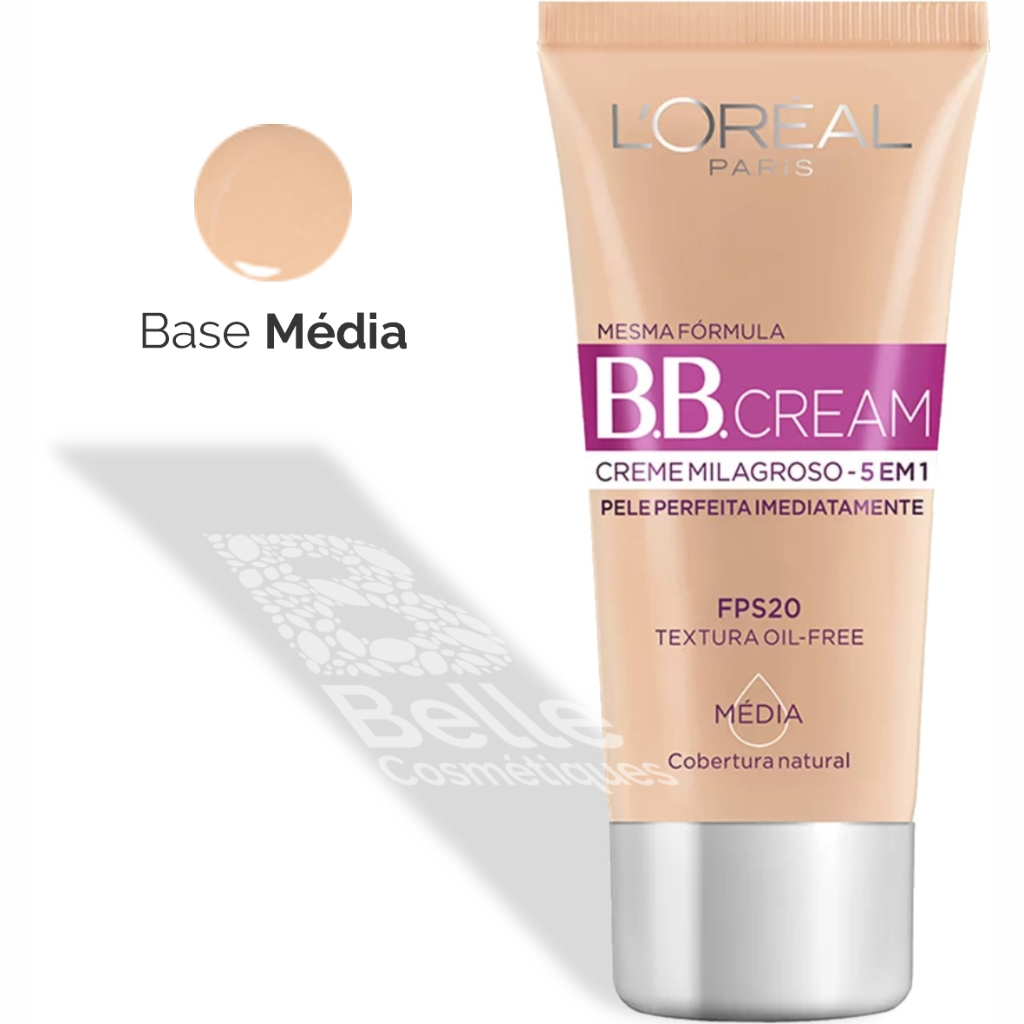 BB Cream Creme Milagroso 5 em 1 - Base Média - FPS 20 - Loréal Paris