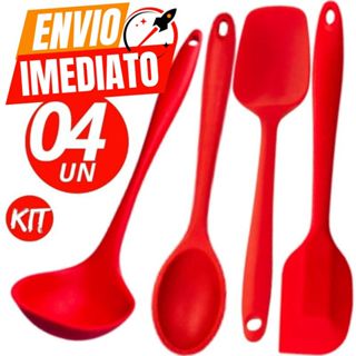 Kit de 4 Utensílios de Cozinha Silicone Resistente Casa Buffet Restaurante em Oferta na Shopee
