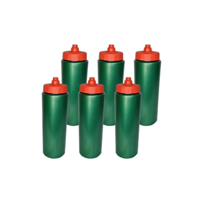 Kit 06 Squeeze Bico Automático Tipo Gatorade 800ml Verde/laranja