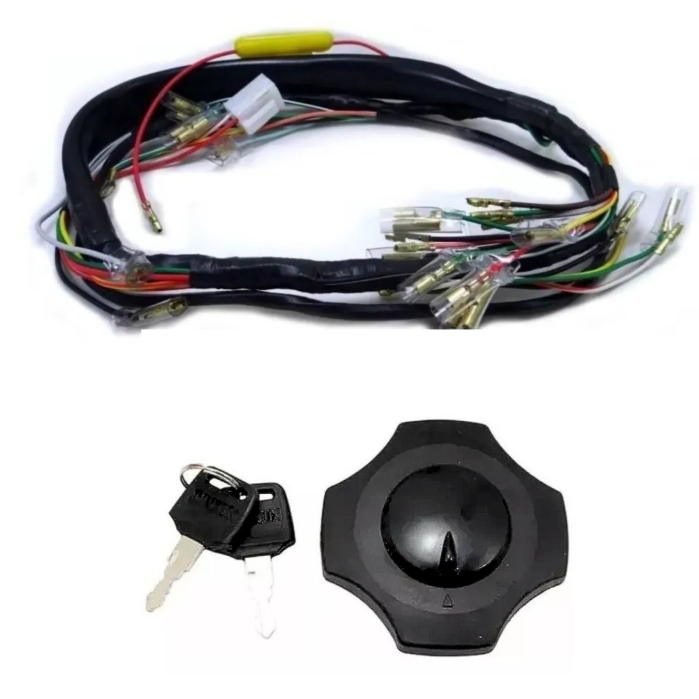 Chicote Elétrico Cg 125 83 84 85 86 + Tampa De Tanque Preta