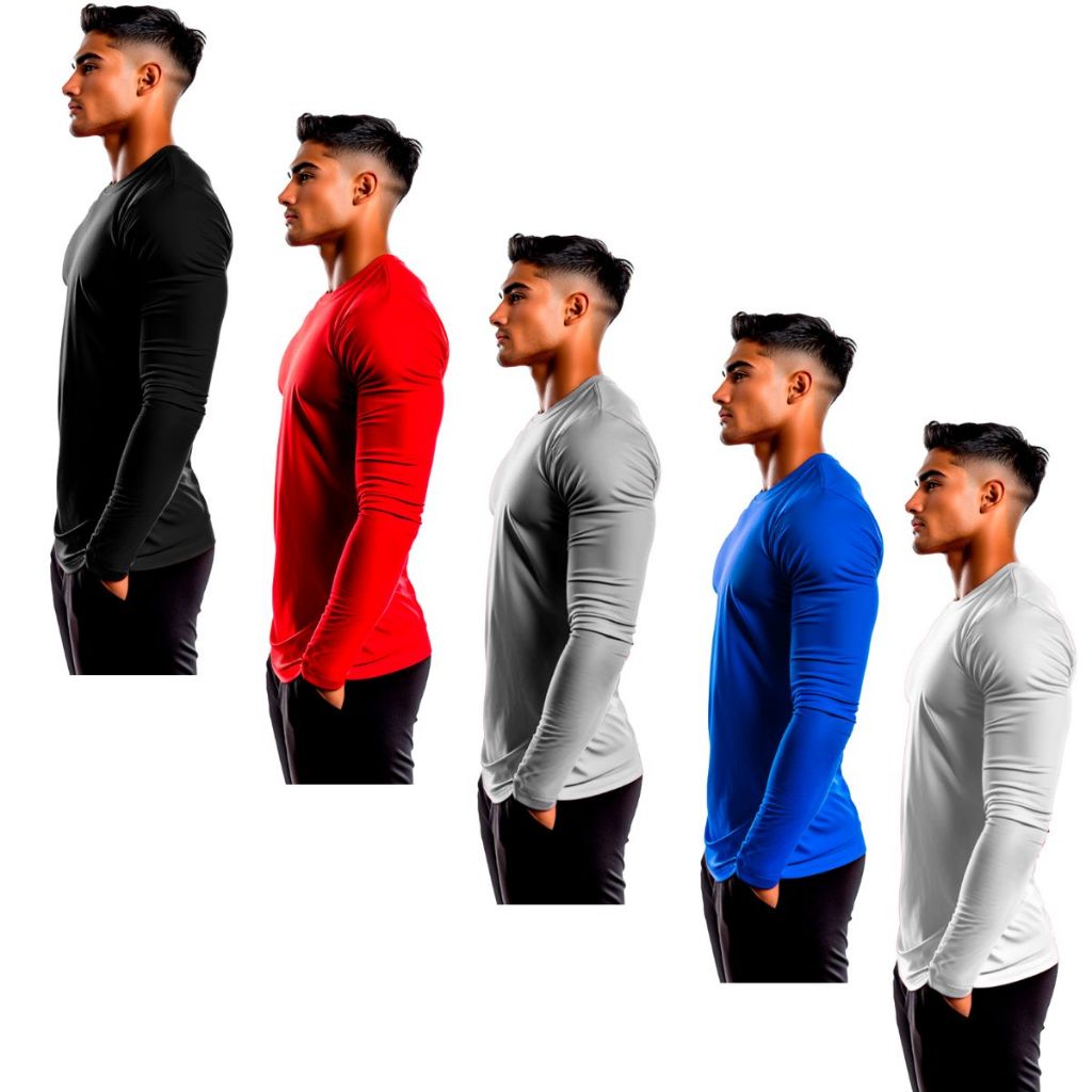 Kit 5 Camisas Segunda Pele Proteção Solar Uv Corrida Bike em Oferta na Shopee