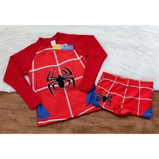 Sunga infantil + Camisa UV + Proteção Solar UV 50 - Conjunto UV para meninos Homem Aranha - Praia 2 Peças