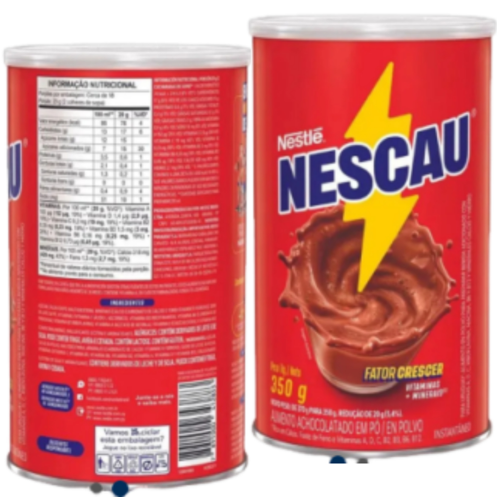 Achocolatado Em Pó Nescau Lata 350g Sabor Original Nestle