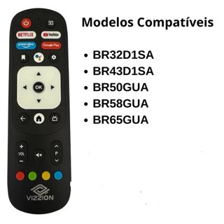 Controle Remoto para Smartv Vizzion-BR32D1SA/BR 43D1SA/BR50GUA/BR58GUA/BR65GUA-9315 em Oferta na Shopee