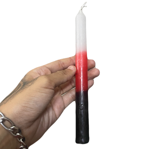 Vela Tricolor Vermelha/preta/branca Palito Comum Kit 8 Unidades em Oferta na Shopee